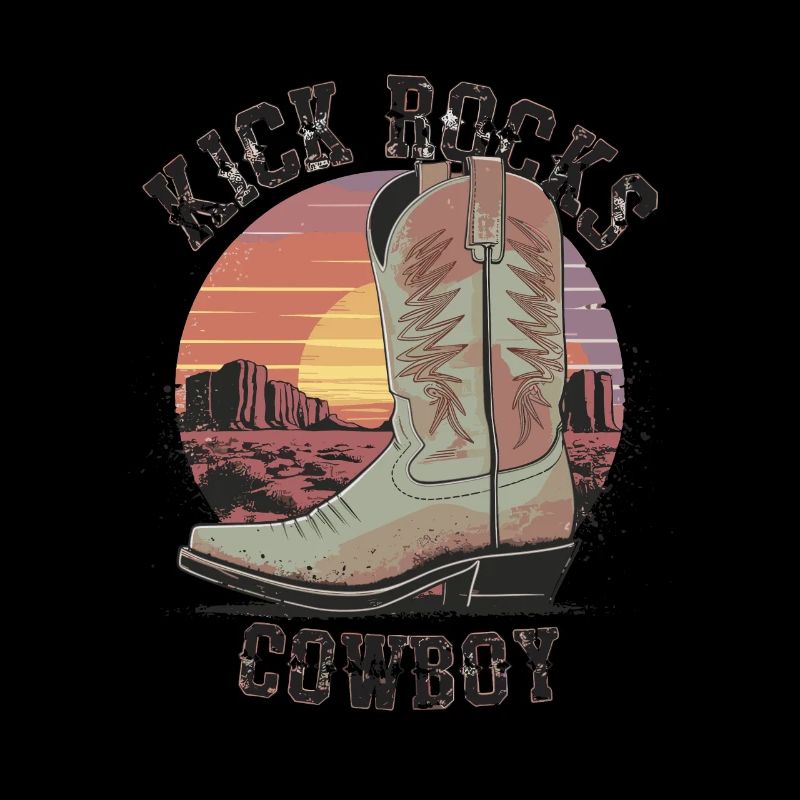 Kick Rocks Cowboy Western coucher de soleil pour un