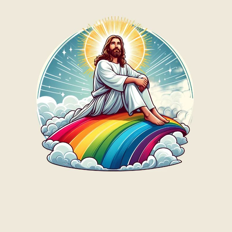 Jesus auf Regenbogen