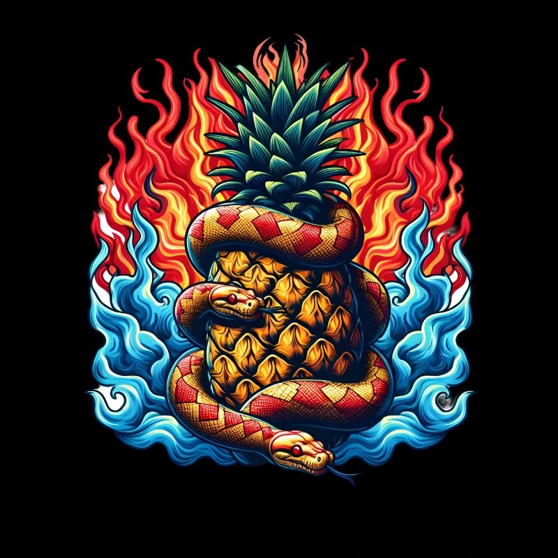 Serpent autour d’un ananas