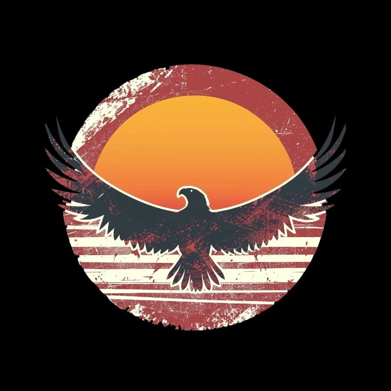 Sublime eagle in sunset