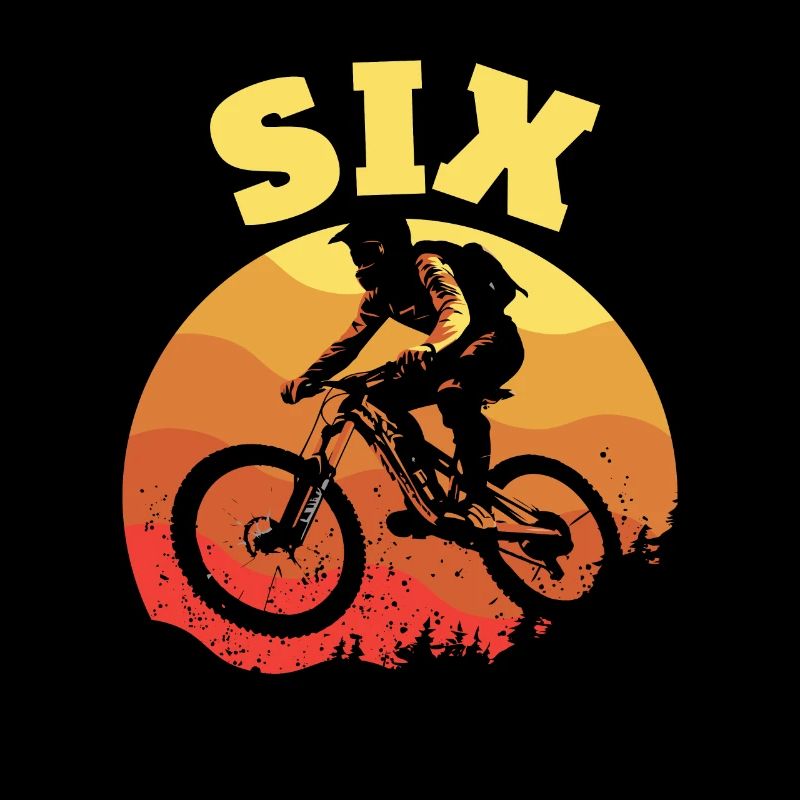 Turning 6 Mountain Bike Theme BMX Lover 6th