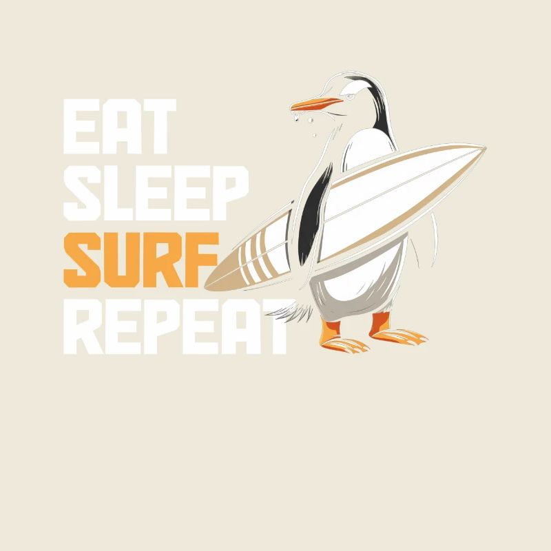 Surfing Eat Sleep Penguin Surfer Gift