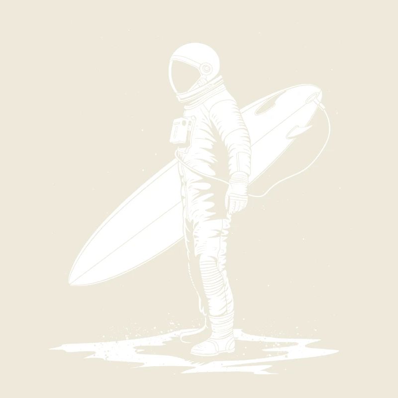 Cadeau de surfeur d’astronaute vintage