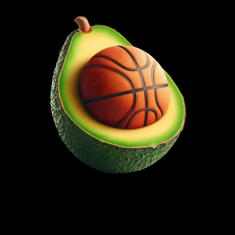 Avocat avec noyau de basket-ball