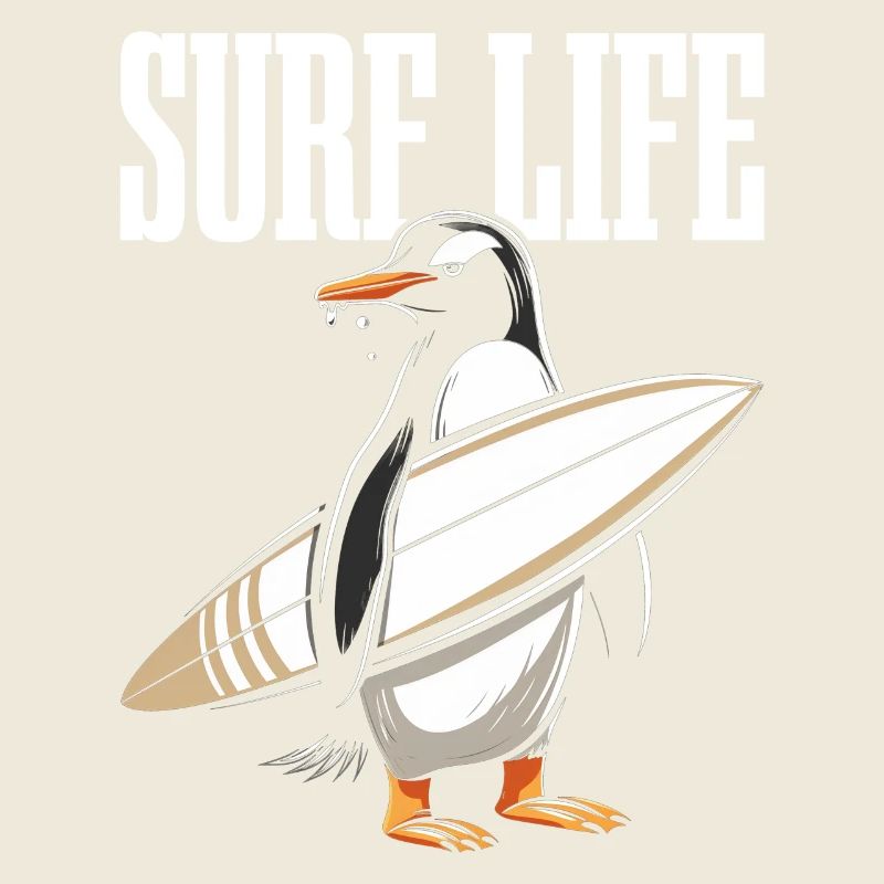 Surf pingouin drôle surfeur cadeau