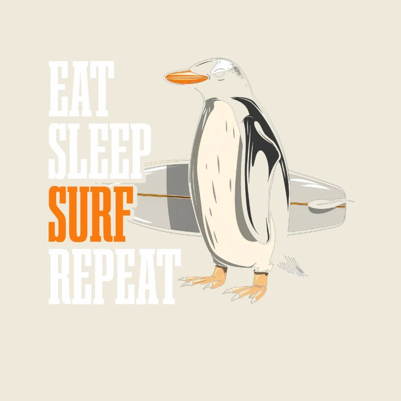 Pinguin Surfen Surfer Lustig Geschenk