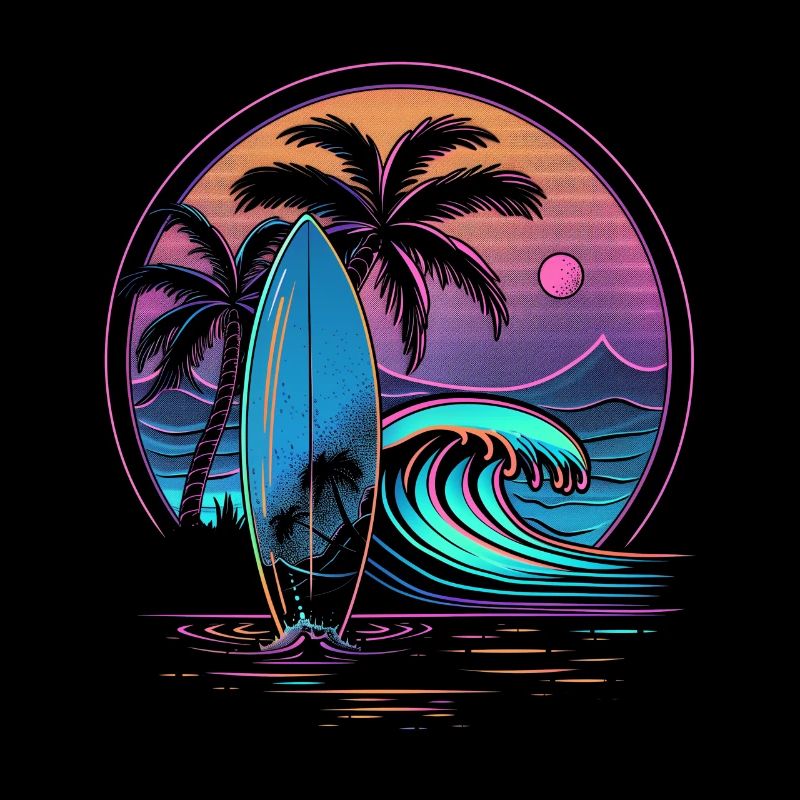 Surf Retro Wave Surfer Cadeau