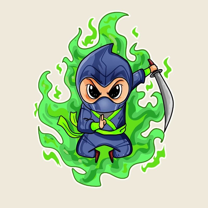 Motif Ninja Vert Feu
