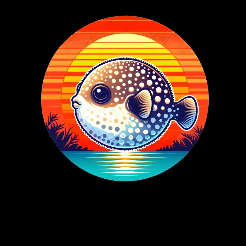 Poisson-globe au coucher du soleil