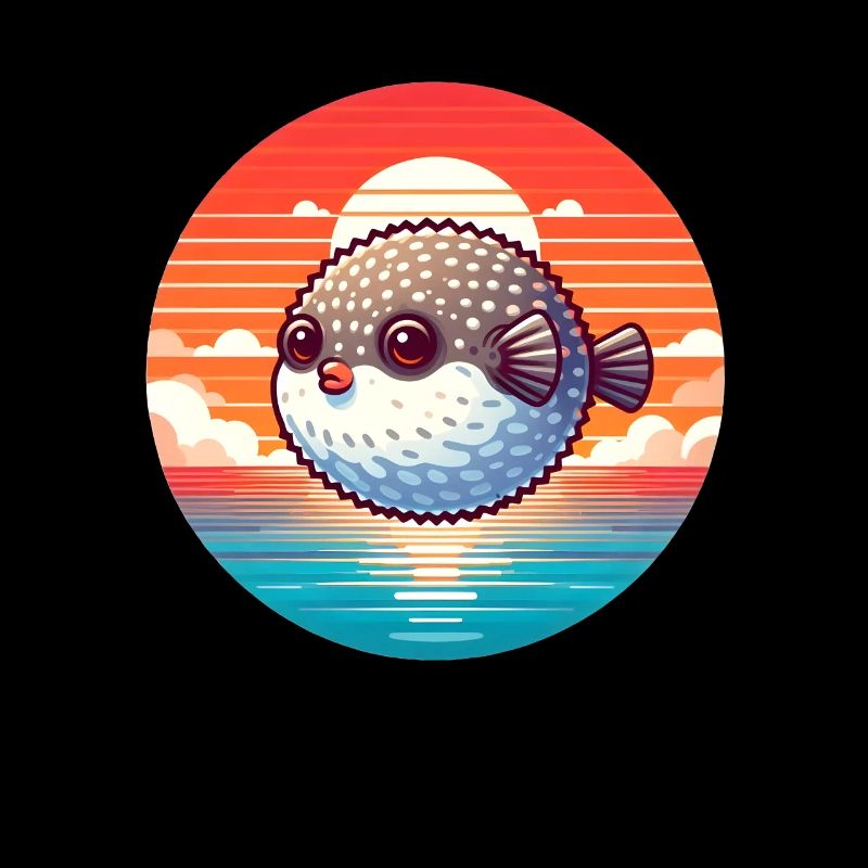 Poisson-globe au coucher du soleil