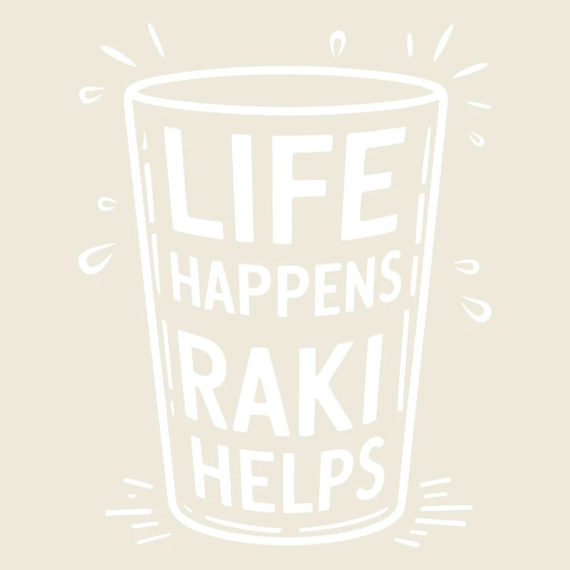 Funny Raki Saying Alcohol Life Happens raki helps