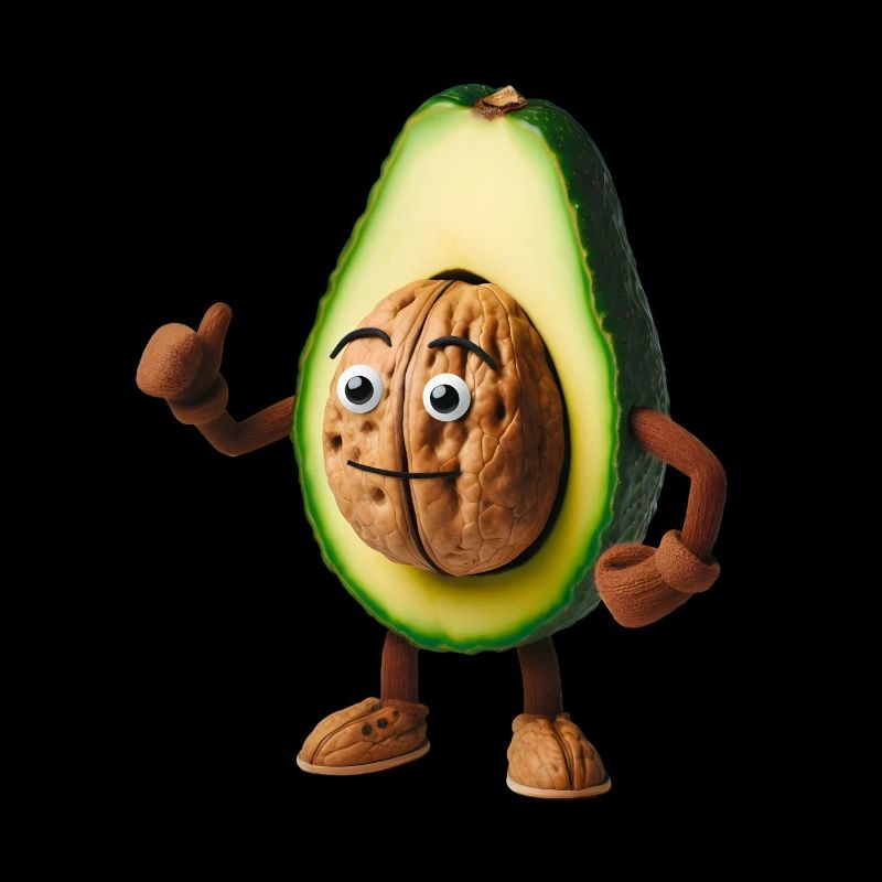 Cute avocado with walnut kernel!