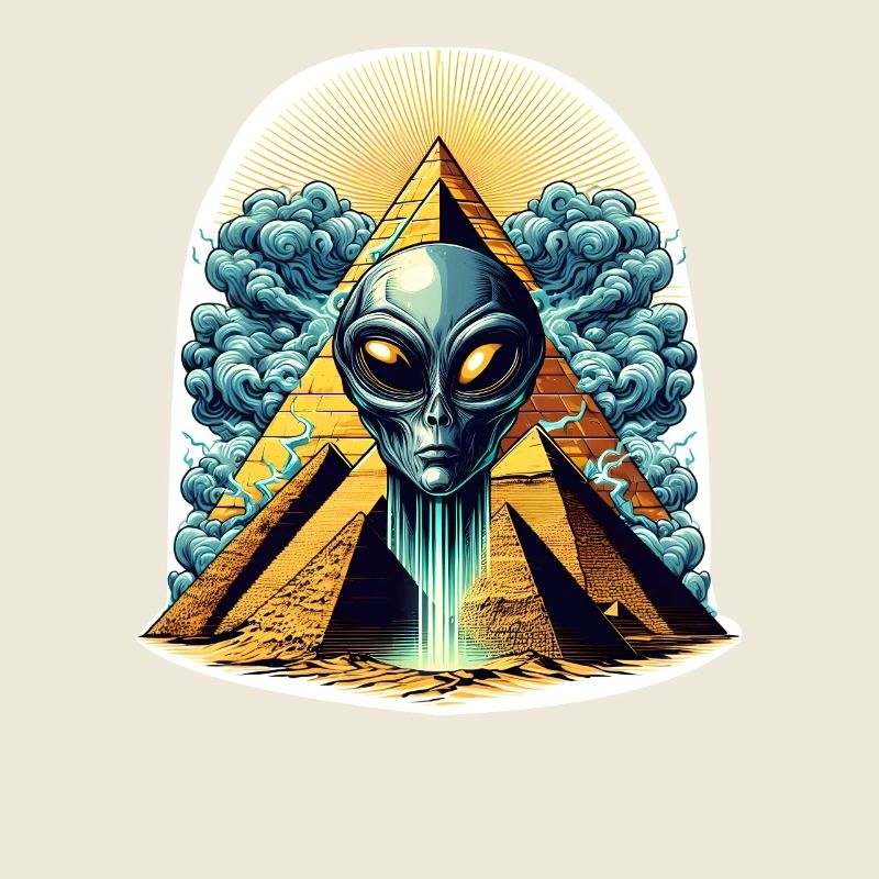 Alien head in pyramid
