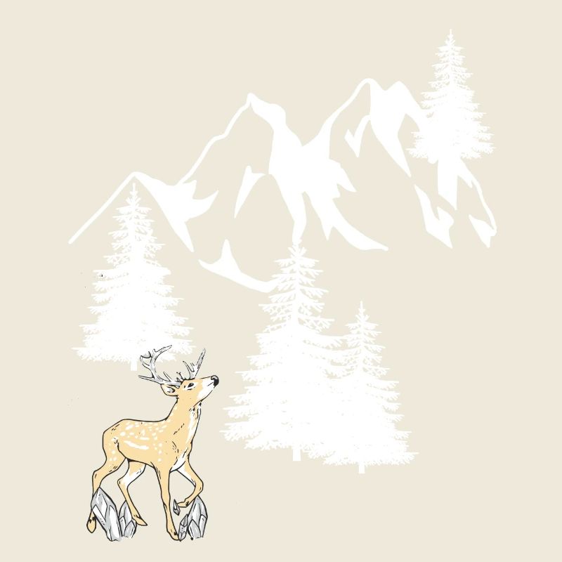 Mountains Peaks Spruce Navel Tree Deer Nature