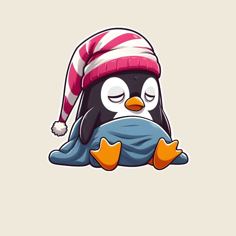 Pingouin endormi en pyjama