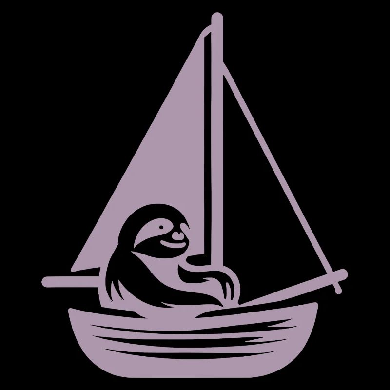 Summer Sailing Sloth Silhouette Cool