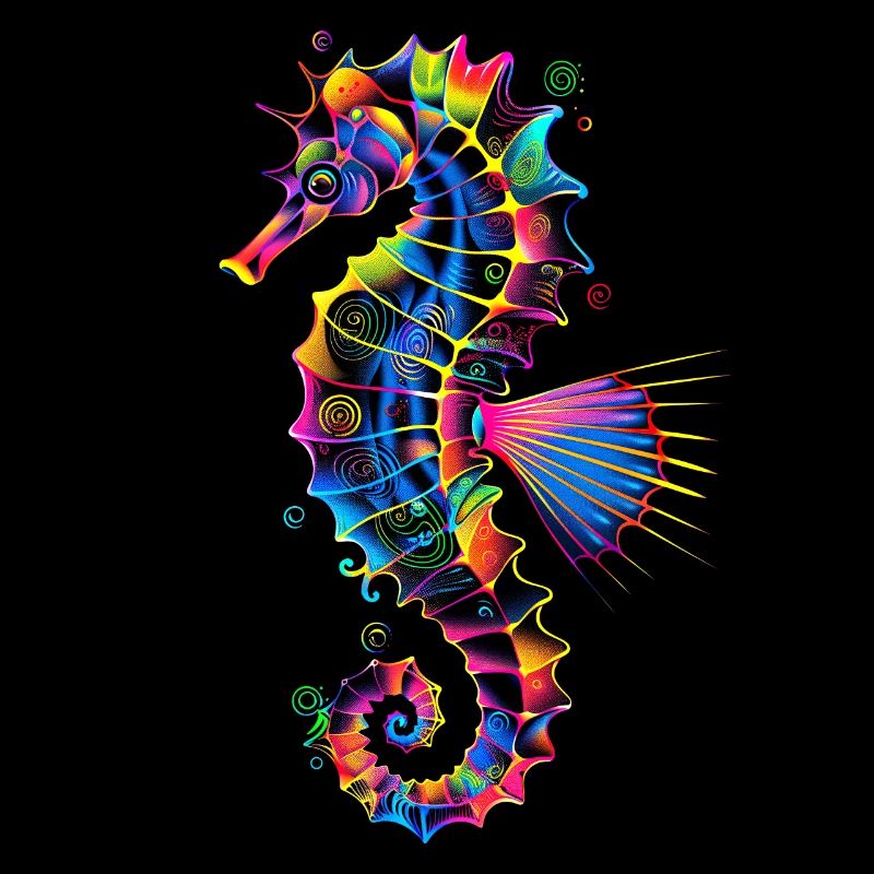 Seepferdchen Pop Art Bunt Aquarist Süßes Seepferd