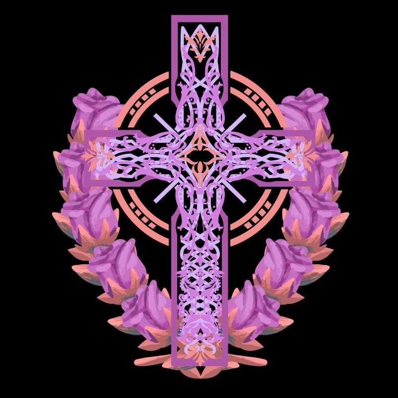 Croix Croix Crucifix Roses Fleurs Jésus Dieu