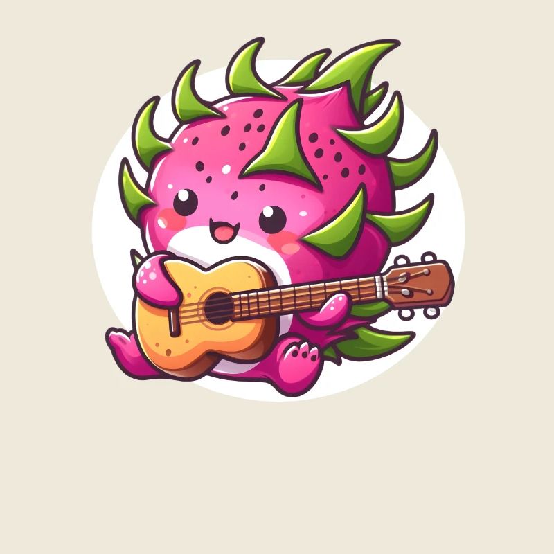 Dragon fruit plays guitar