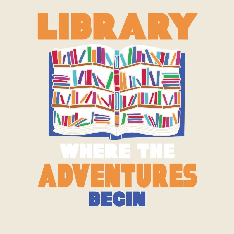 Bibliothek Wo Die Abenteuer Beginnen - Farbiges