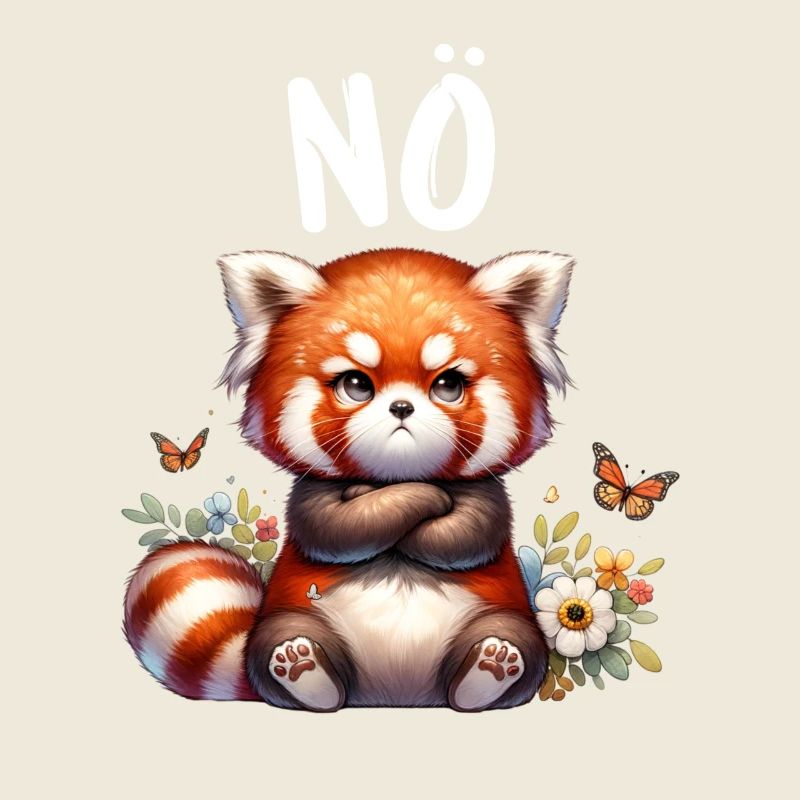 Panda roux Drôle de dicton Nope Renard de Feu