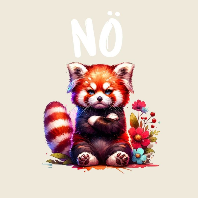 Red Panda Funny Saying Nope Fire Fox