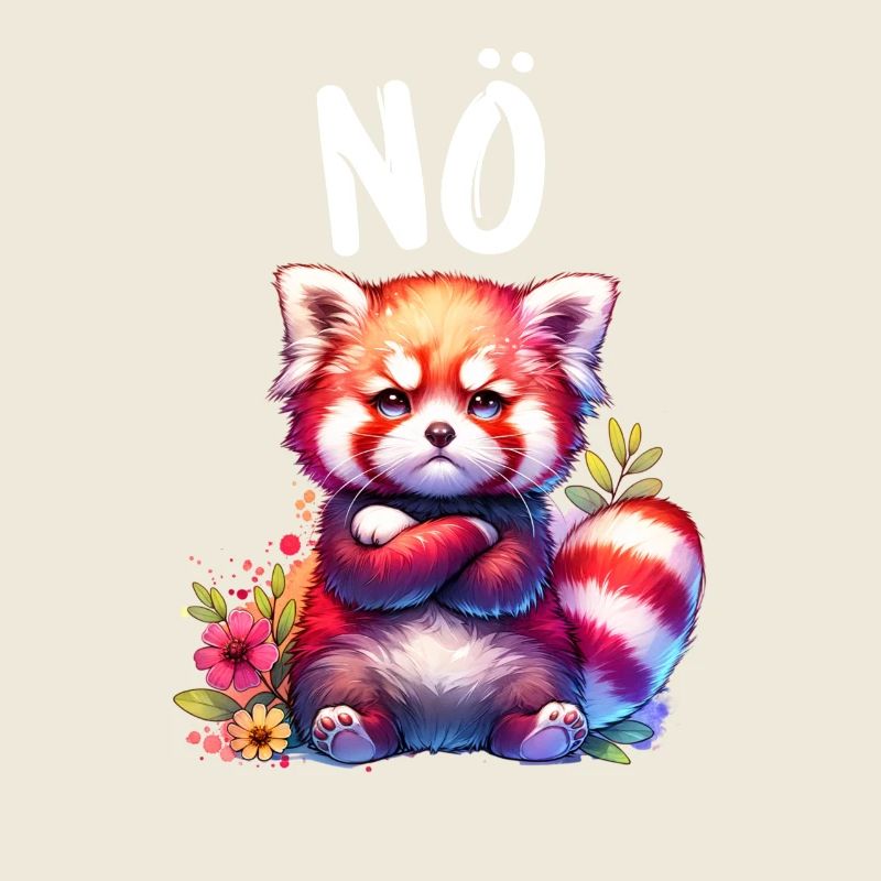 Red Panda Funny Saying Nope Fire Fox