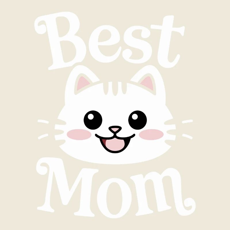 Meilleur art adorable du visage de chat mignon de maman