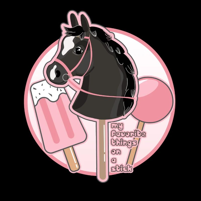 CHEVAL DE LOISIR - ROSE - CHEVAL SUR UN BÂTON