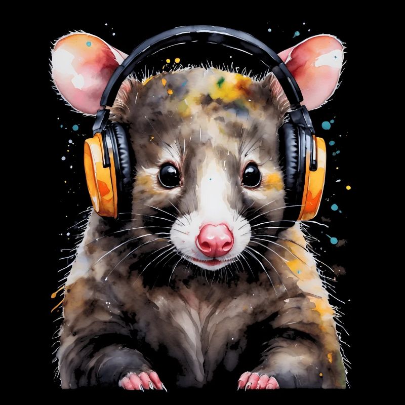 Casque Opossum Imprimé de conception animale colorée