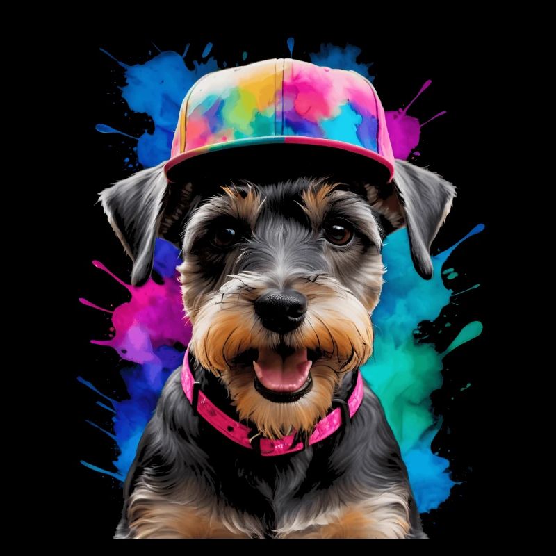 Zwergschnauzer Snapback Cap Hund Tier Design Print