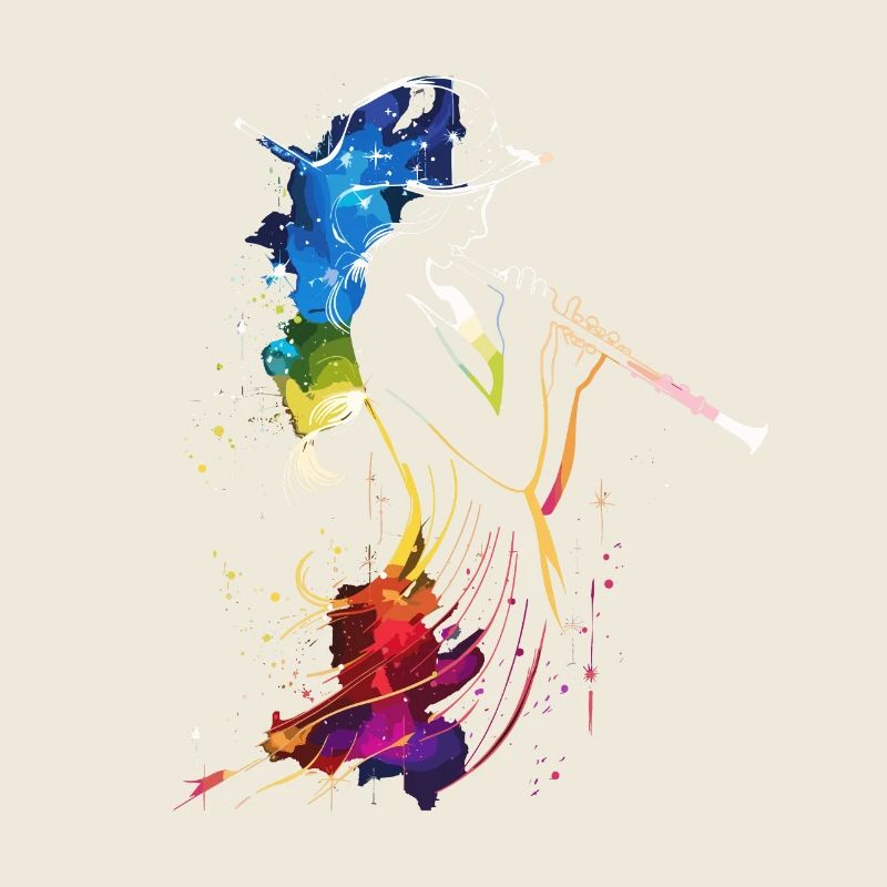 Flute player Retrowave