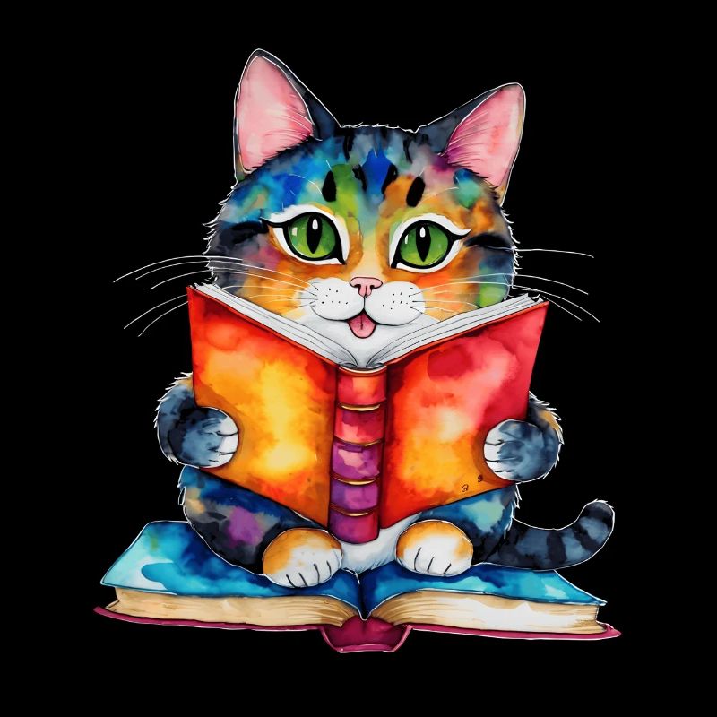 Livre de lecture de chat coloré drôle animal design imprimer