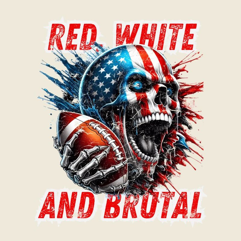 American skull and football in dynamic style