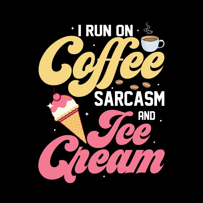 Je cours sur le sarcasme du café et la boule d’été de la crème glacée