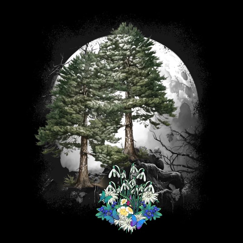Forest Nature Spring Flowers Coniferous Forest Trees Tree