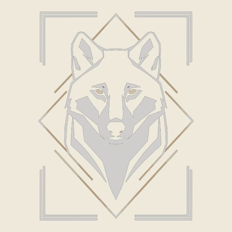 Stilvoller Wolfskopf Geometrisch