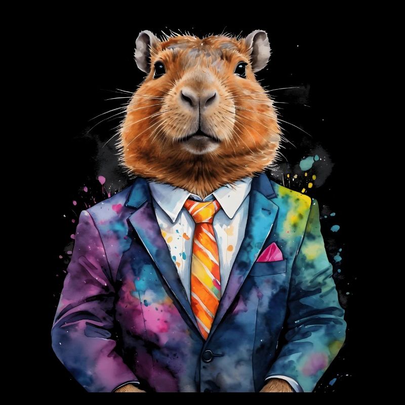 Capybara Anzug Capy Bunt Tier Design Print