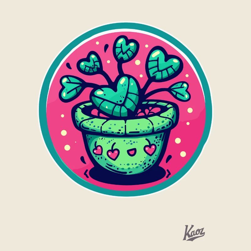 Une plante à fleurs en cœur