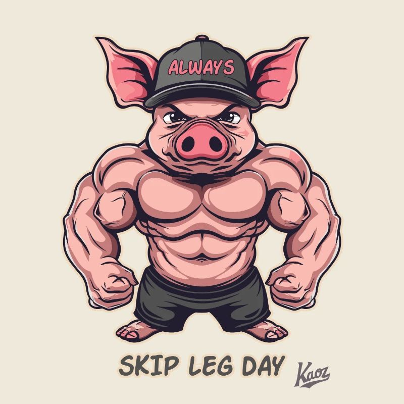 Muskel-Bodybuilder-Schwein: Skip Leg Day Again