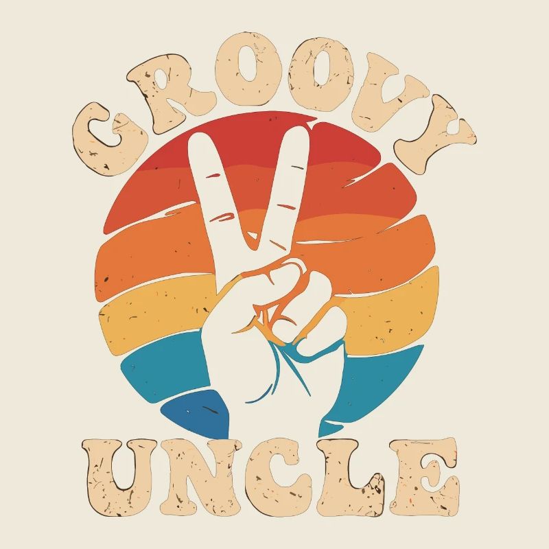 Groovy oncle rétro paix signe de la main