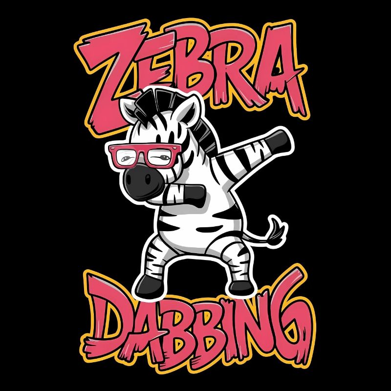 Friendly Zebra Dabbing with Glasses