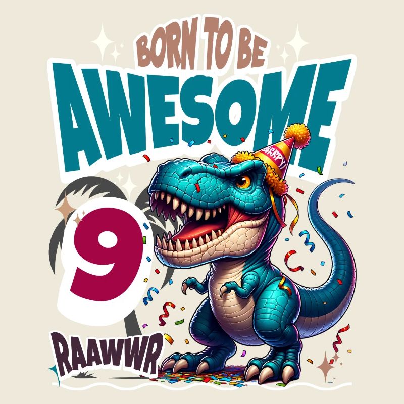 T Rex Dinosaurier 9. Geburtstag Kindergeburtstag
