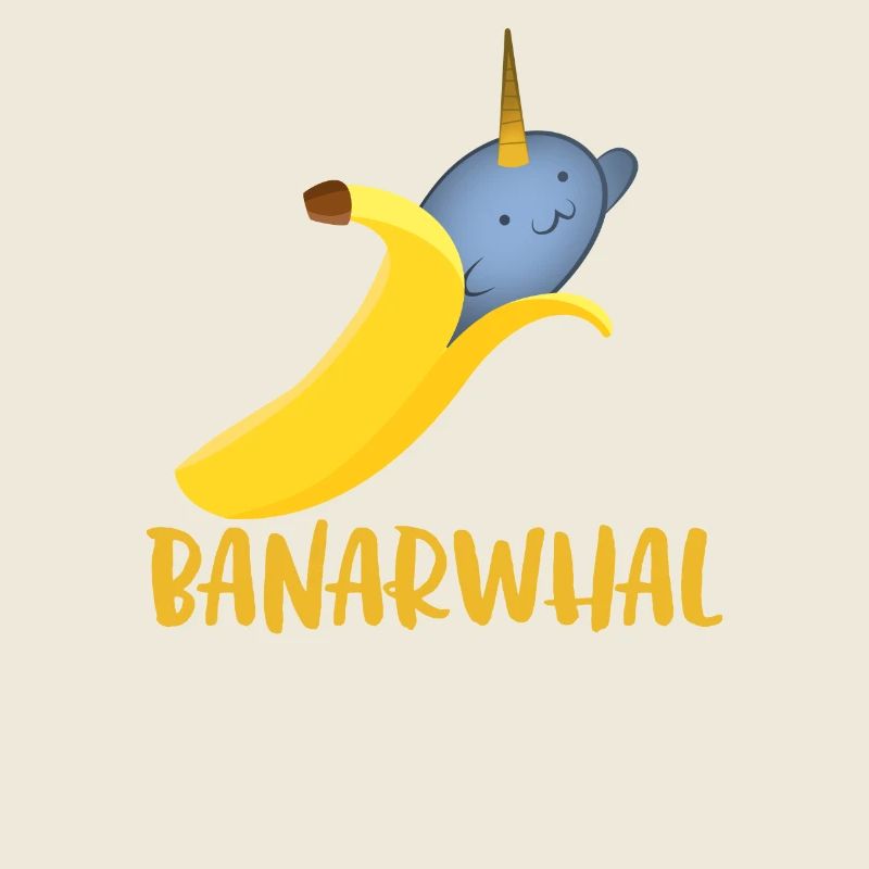 Banarwhal Banane Narval Jeu de mots Fruit Jaune Animal