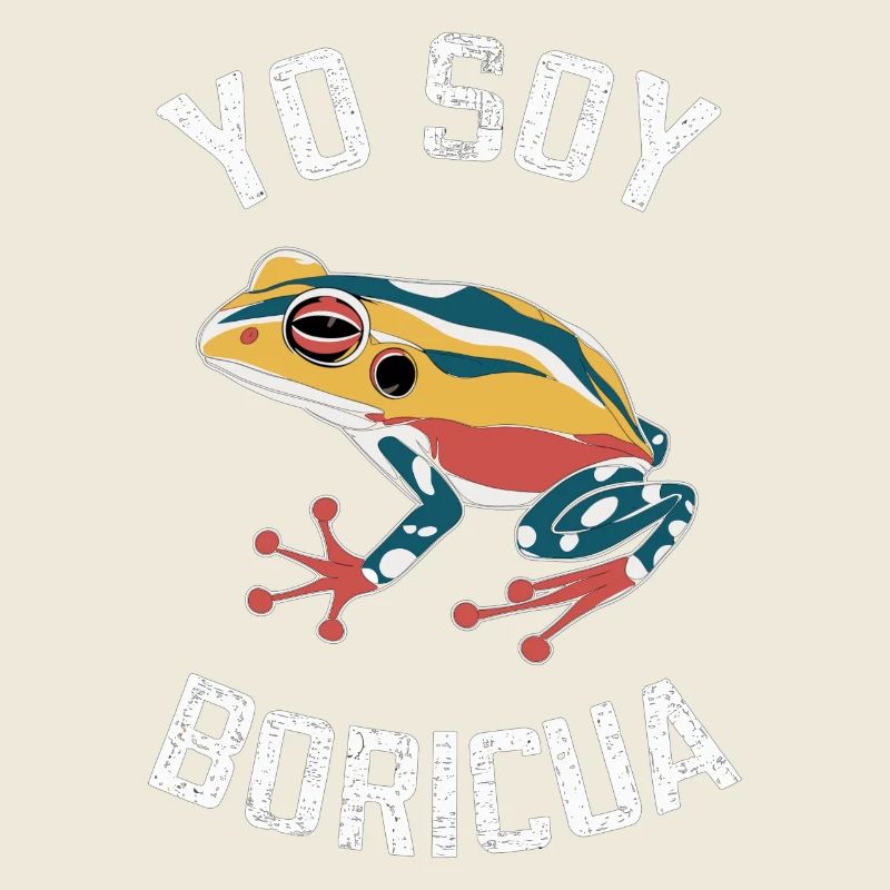 Yo Soy Boricua Motif de grenouille colorée pour Puerto