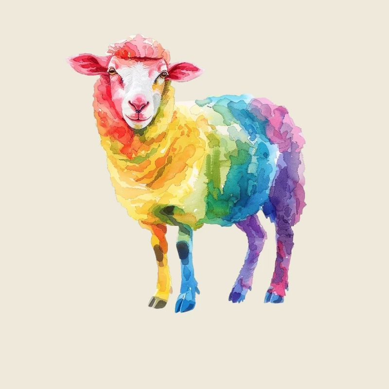 Hirten Schaf Bauernhof Tier Regenbogen Schaf