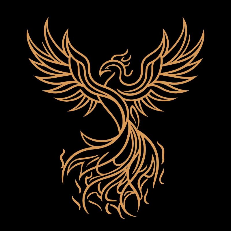 Phönix Mythischer Feuervogel Auferstehender Stammeskunst