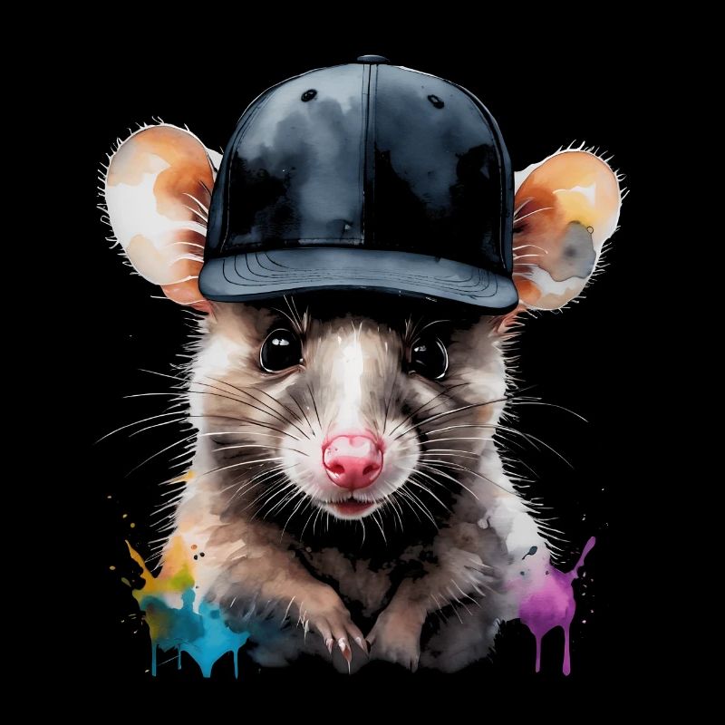 Opossum Snapback Cap Cool Tier Design Print