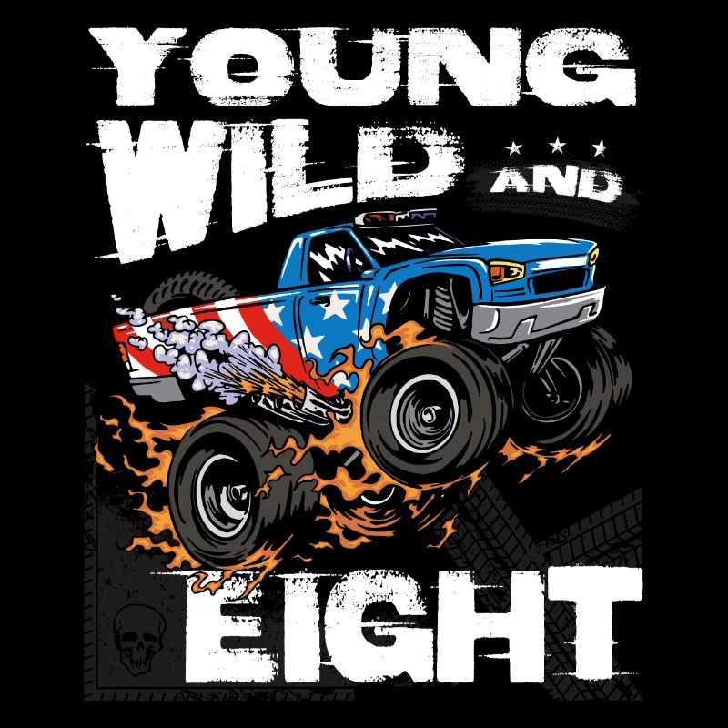 Junger, wilder und 8. Geburtstag Junge Monster Truck