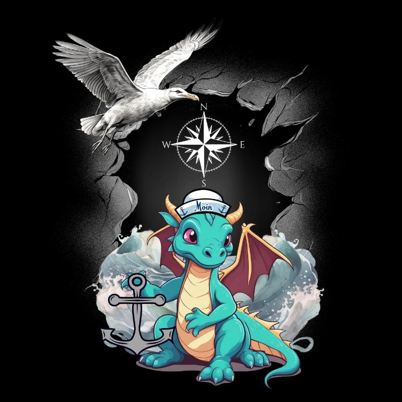 Dragon Dragon Sailor Compass Maritime Seagull Child